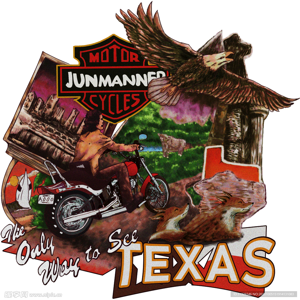 机车 男孩  老鹰