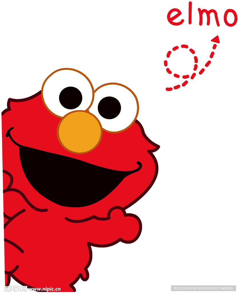 芝麻街  艾摩  裁片