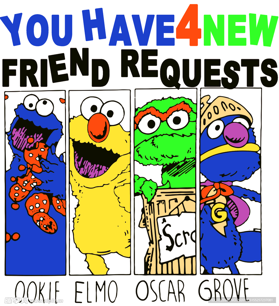 芝麻街 裁片 字体