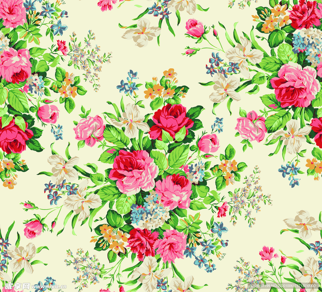 手绘花 玫瑰花 大牌花 乱花