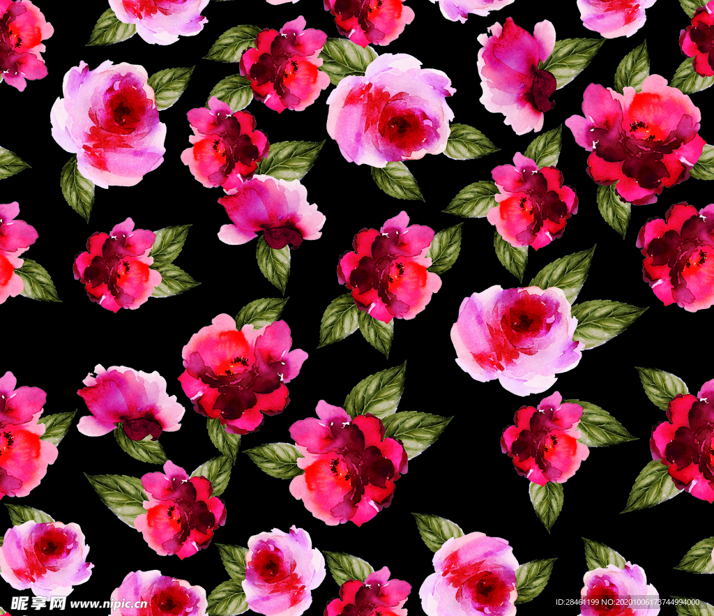 手绘花 玫瑰花 大牌花 乱花