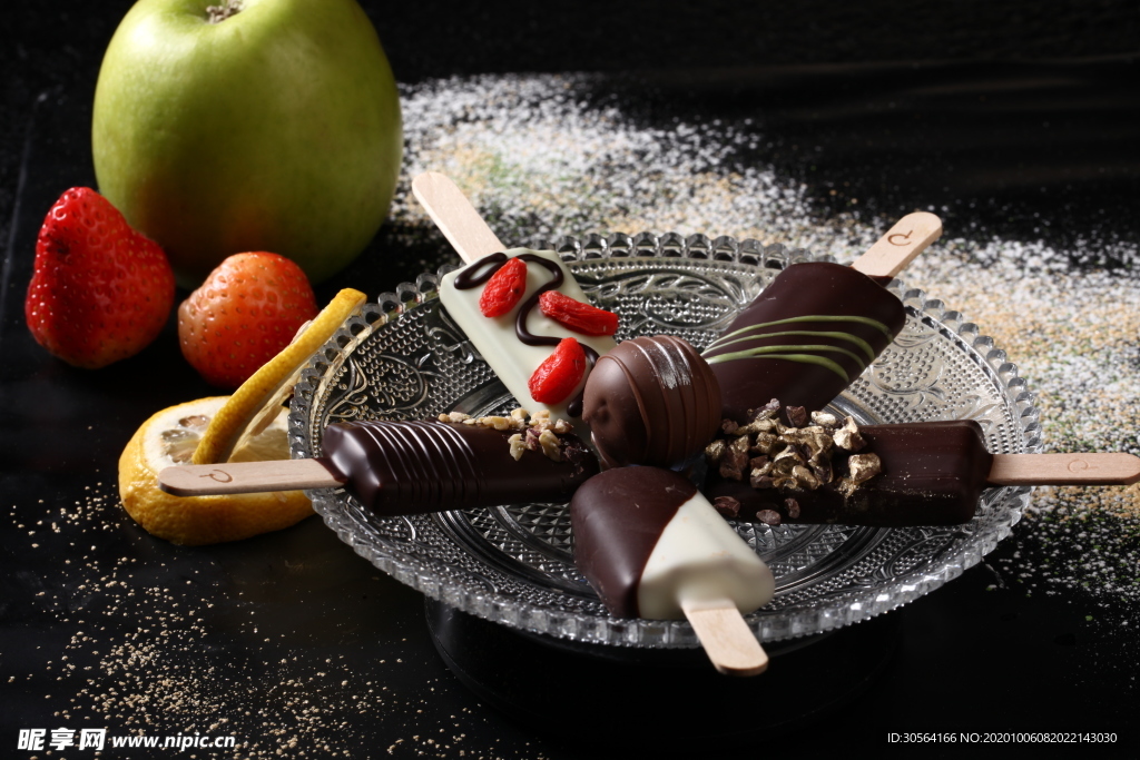 黑色冰淇淋冰棍背景海报素材