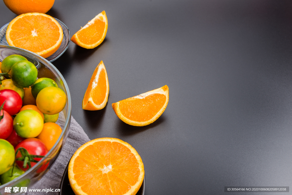 橙子水果果实背景海报素材