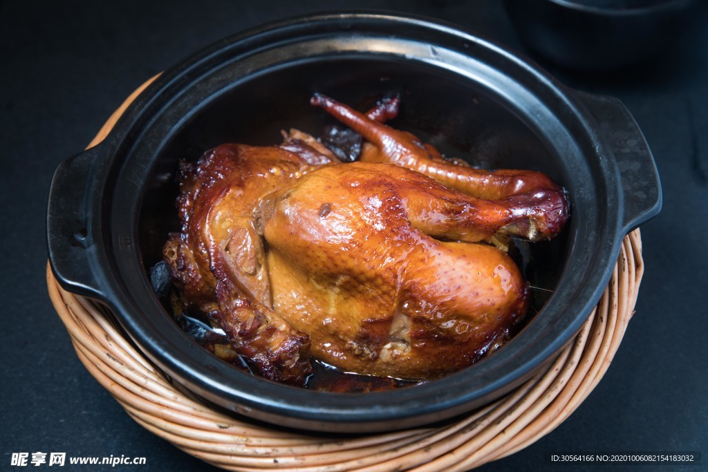 焖鸡美食食材背景海报素材