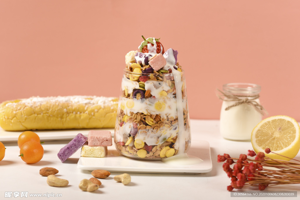 酸奶零食面包背景海报素材