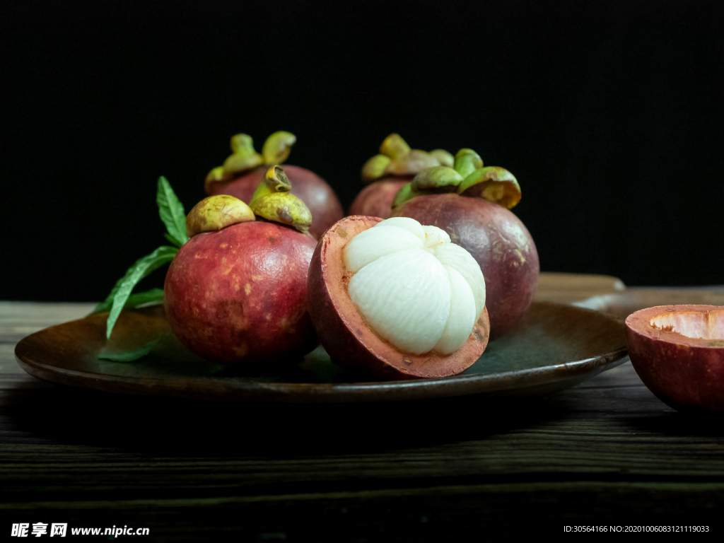 山竹水果果实背景海报素材