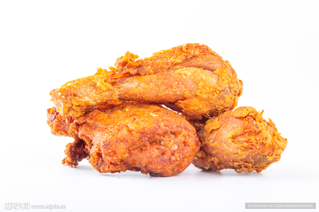 油炸鸡腿美食食材背景海报素材
