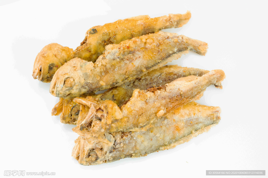 油炸小鱼美食食材背景海报素材
