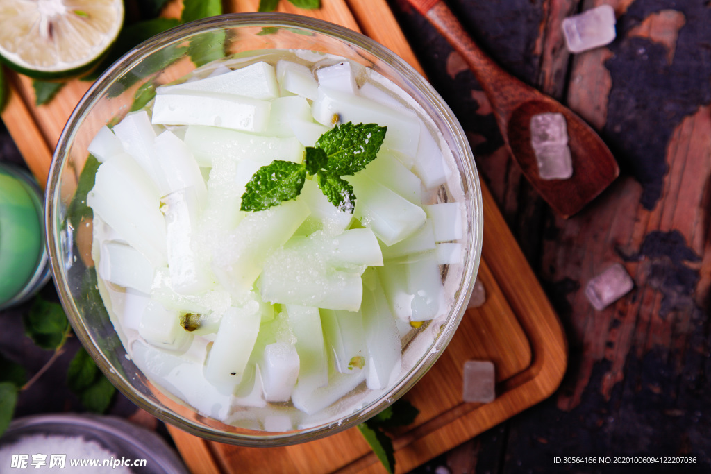 水晶凉粉食物食材背景海报素材