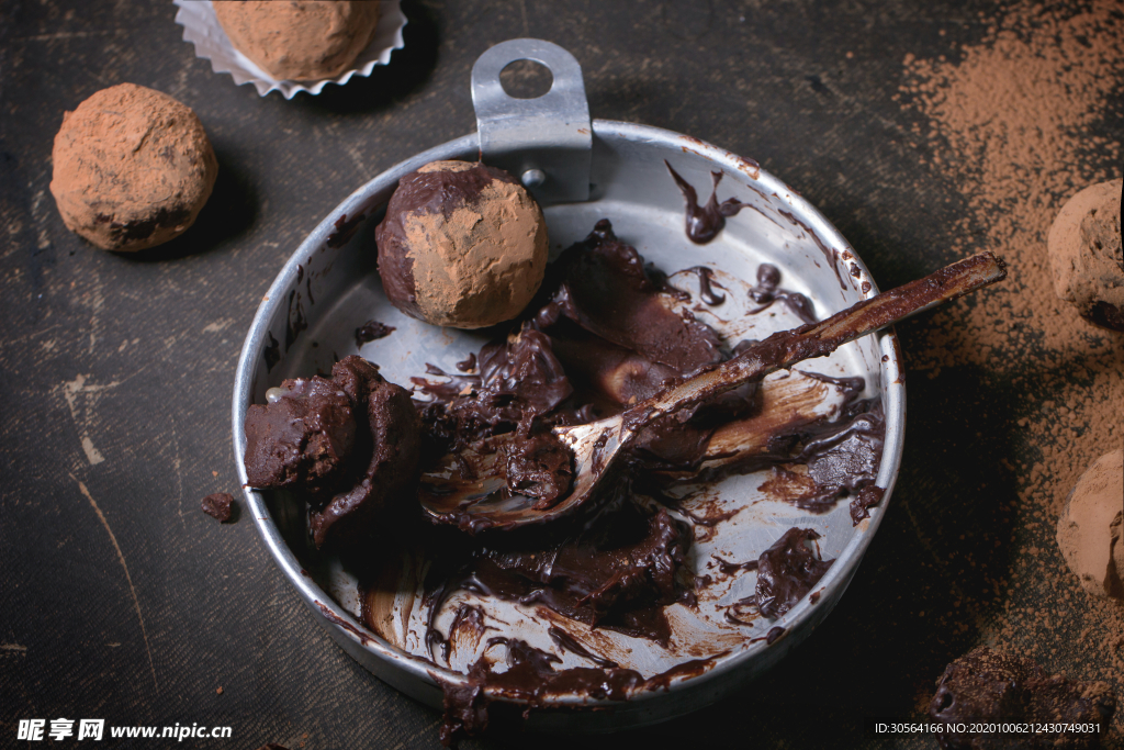 可可粉冰淇淋美食背景素材