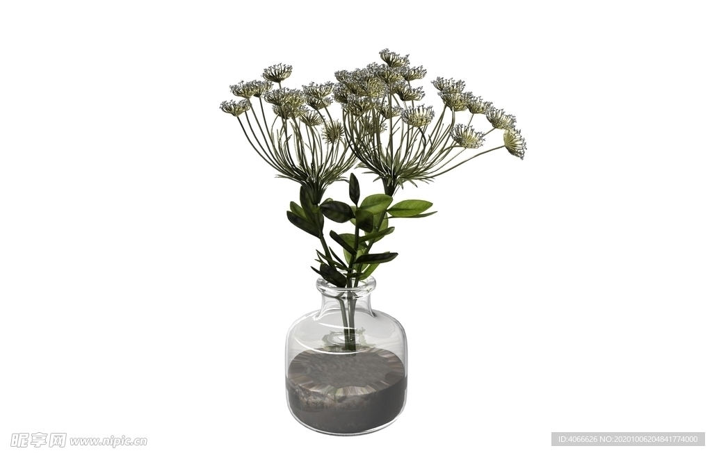菊花花瓶3d模型