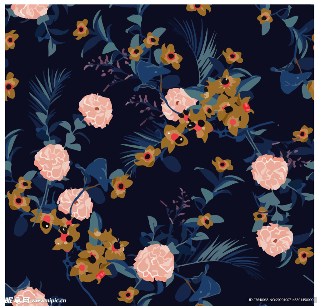 小清新花纹背景底纹图片