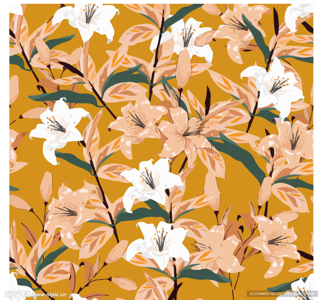 小清新花纹背景底纹图片