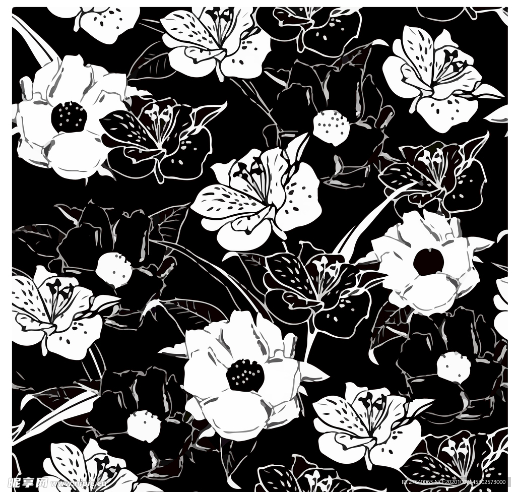 小清新花纹背景底纹图片