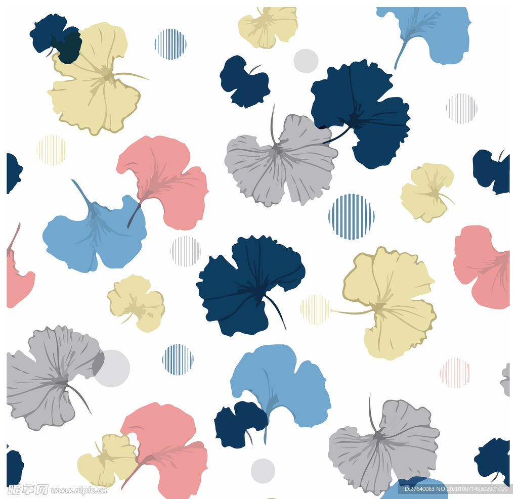 小清新花纹背景底纹图片