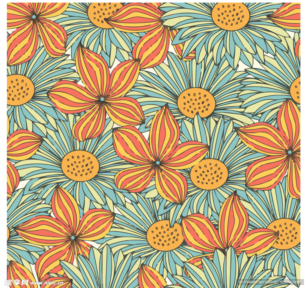 小清新花纹背景底纹图片