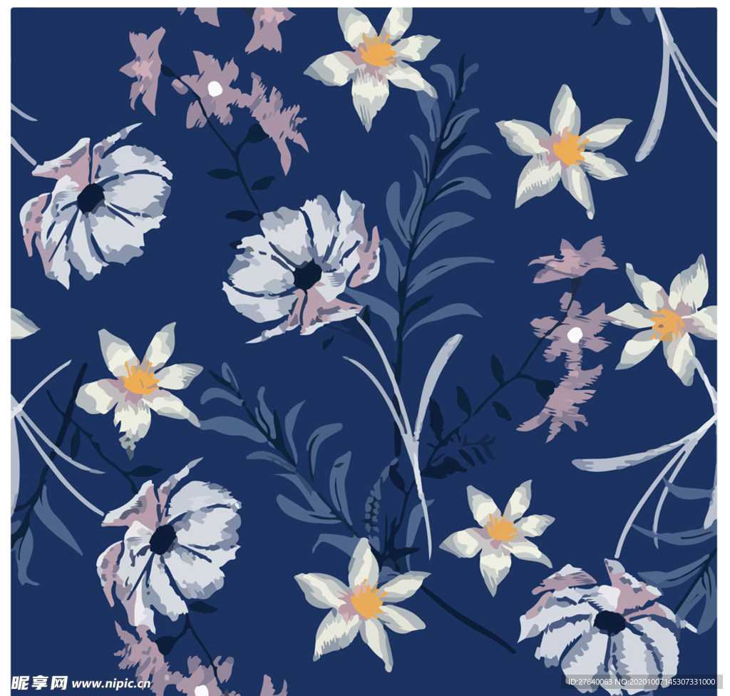 小清新花纹背景底纹图片