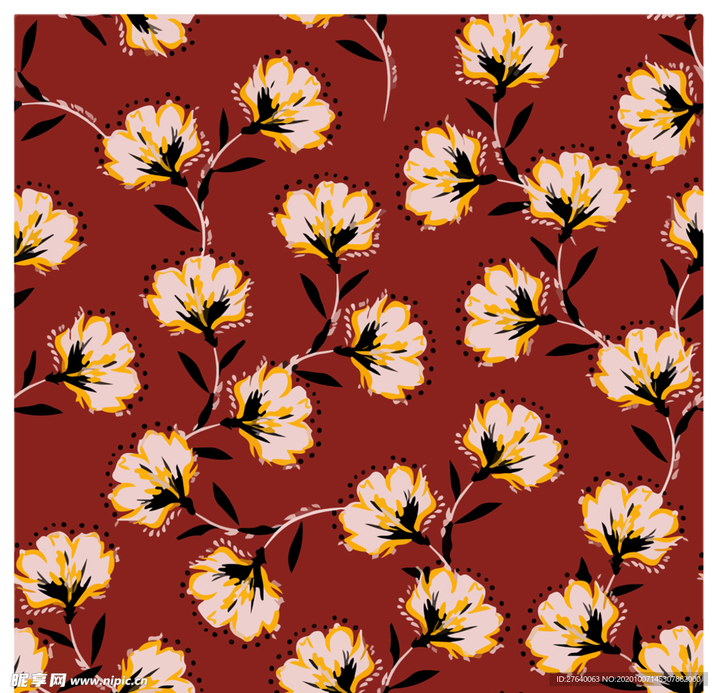 小清新花纹背景底纹图片