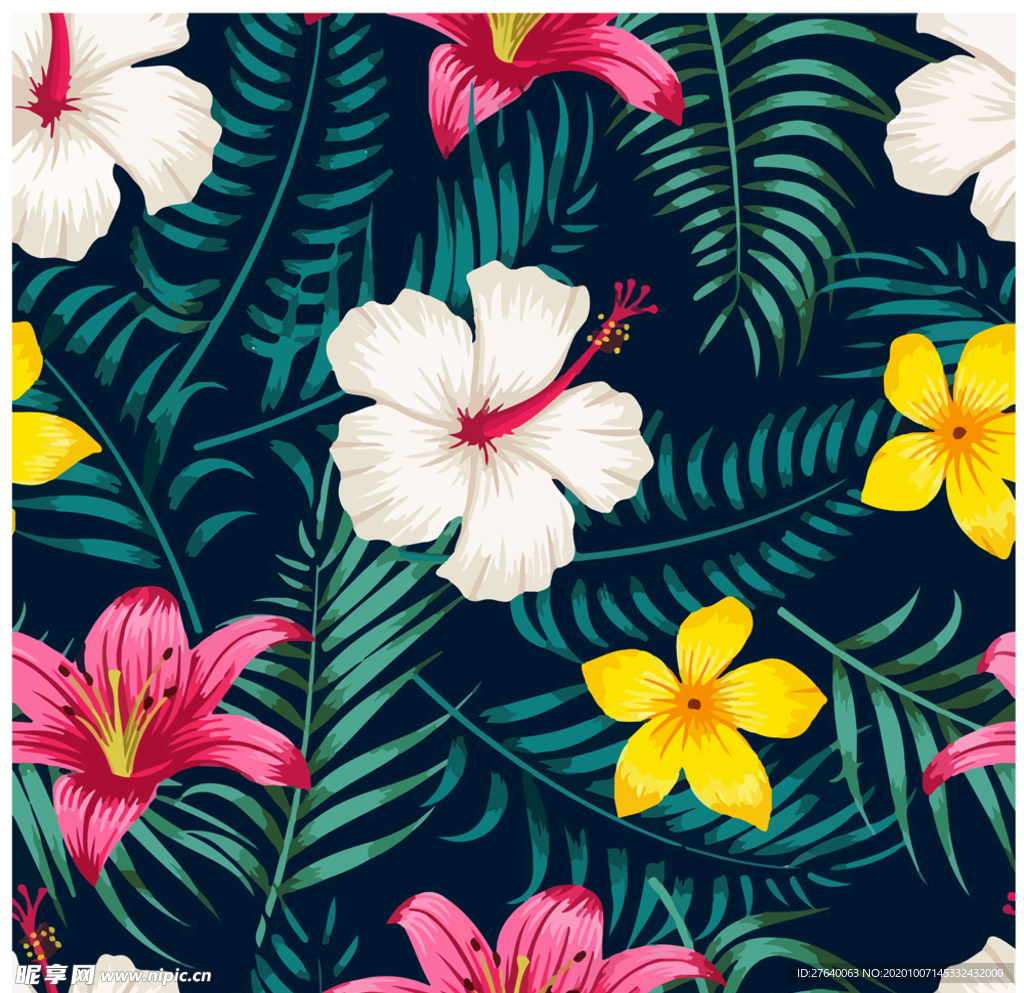 小清新花纹背景底纹图片