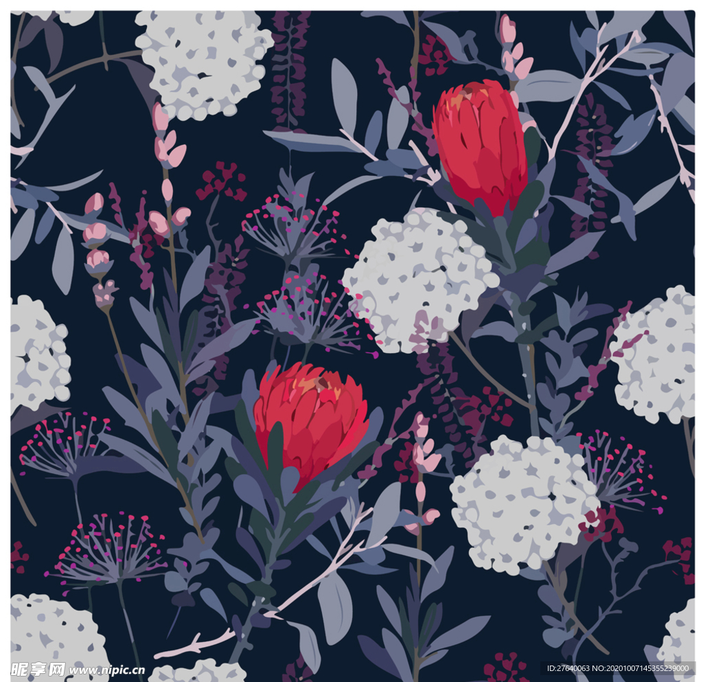 小清新花纹背景底纹图片