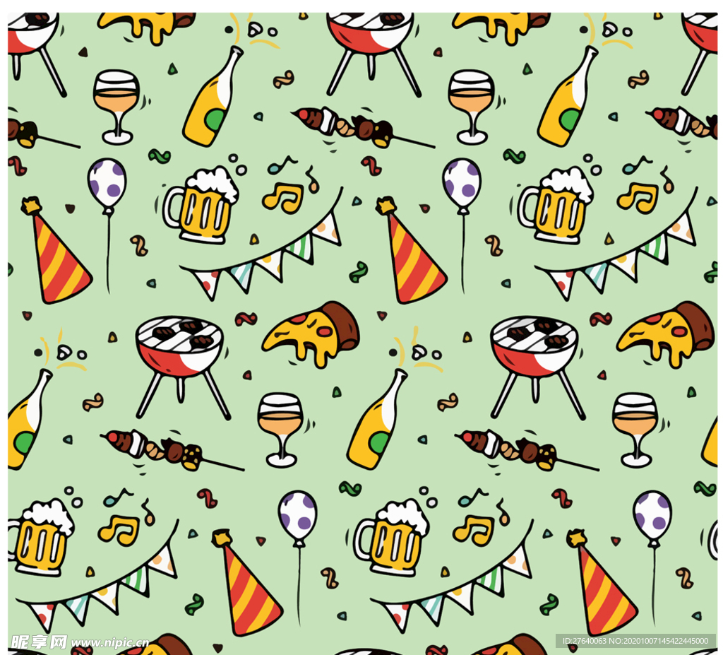 音乐啤酒背景花纹图片