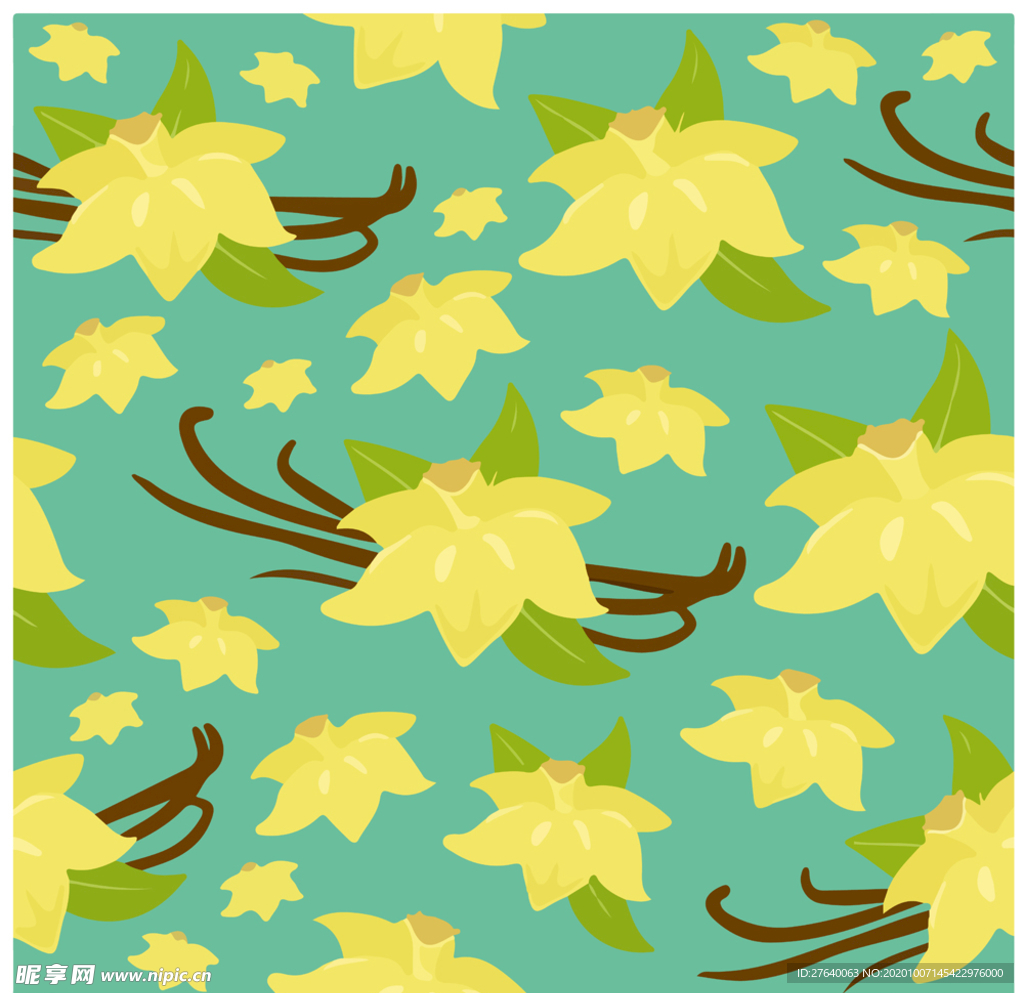 小清新花纹背景底纹图片