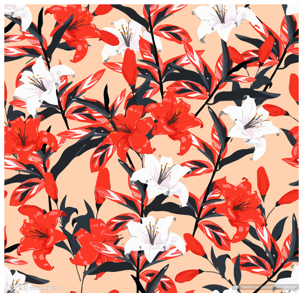 小清新花纹背景底纹图片