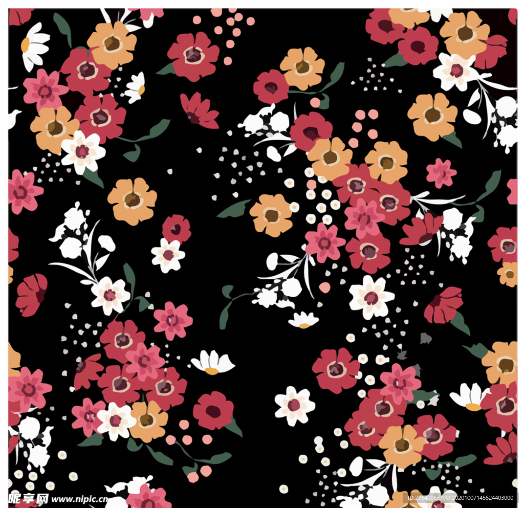 小清新花纹背景底纹图片