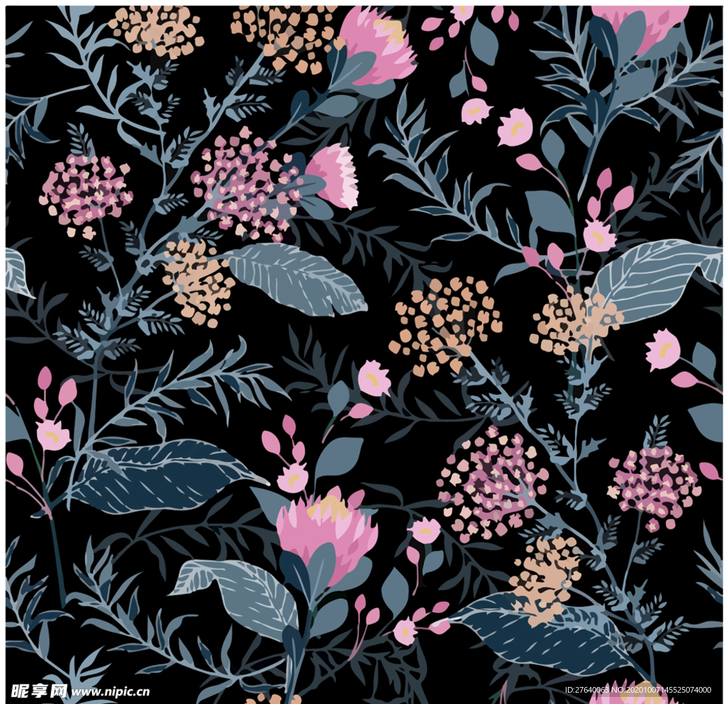 小清新花纹背景底纹图片