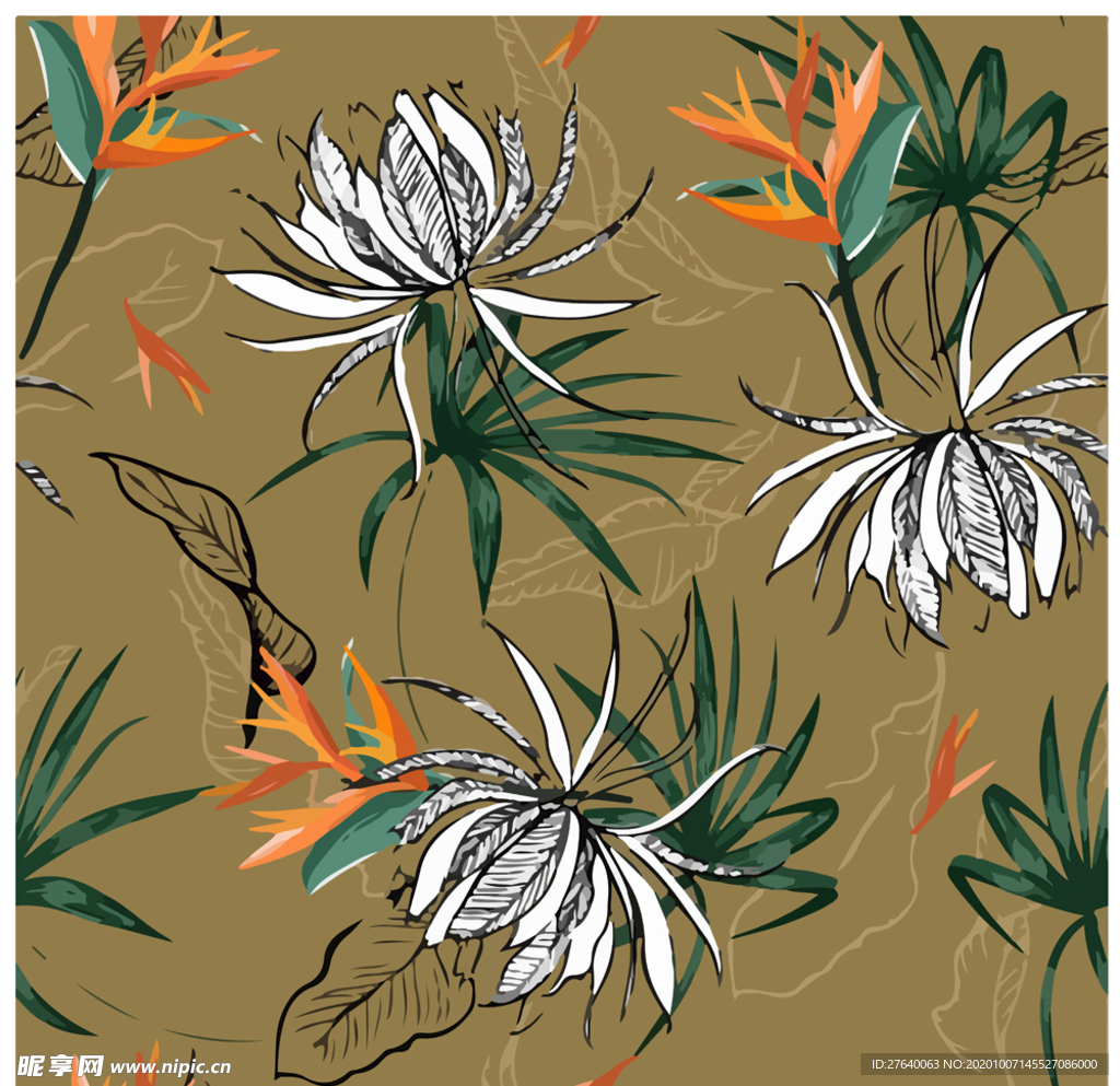 小清新花纹背景底纹图片