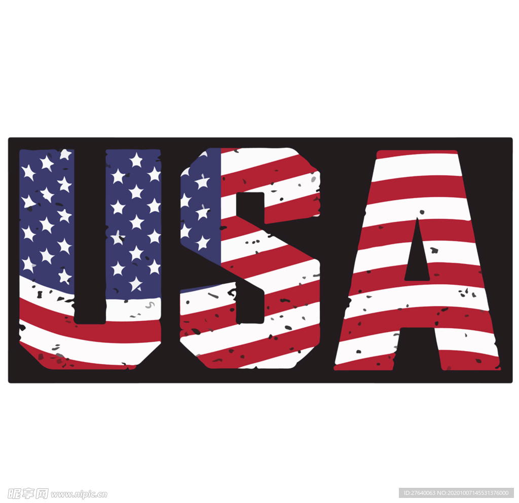 USA卡通印花图案