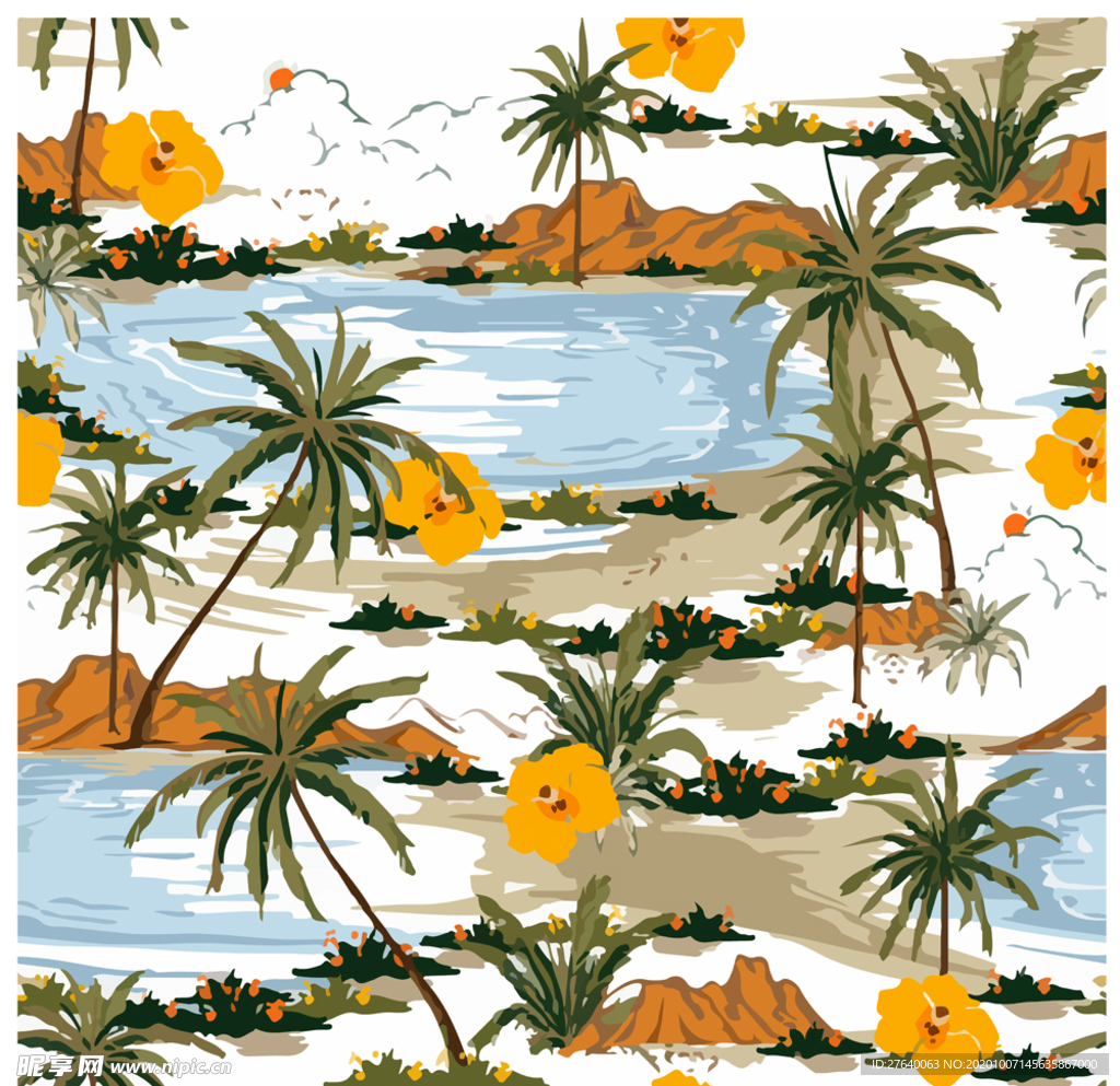 夏季海岛背景底纹