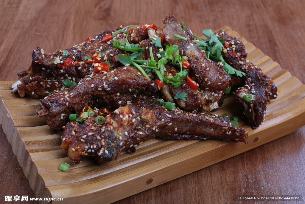 烤羊排食材美食背景海报素材