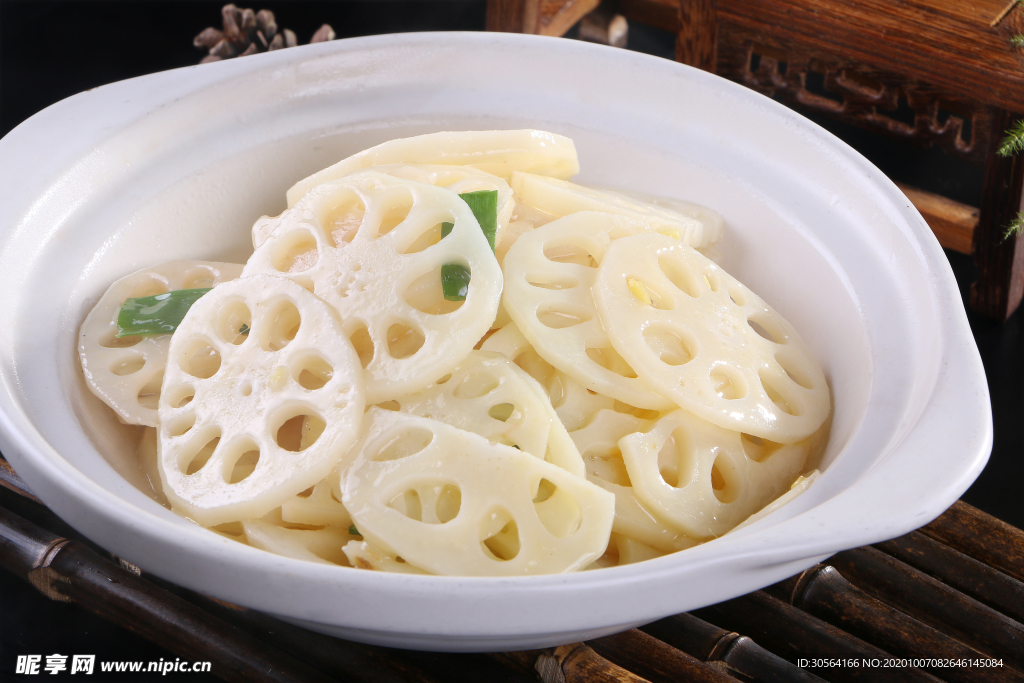 藕片凉菜美食背景海报素材