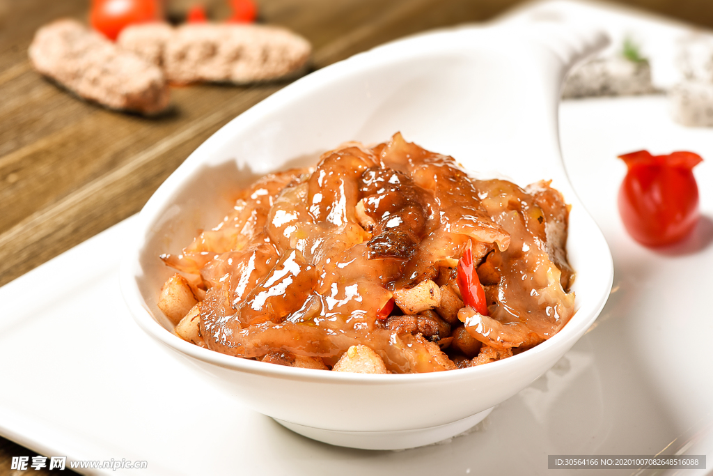 海蜇凉菜美食背景海报素材