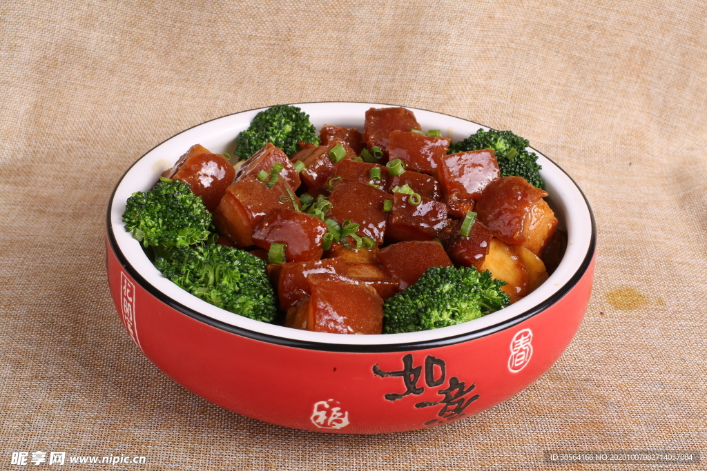 红烧肉美食食材背景海报素材