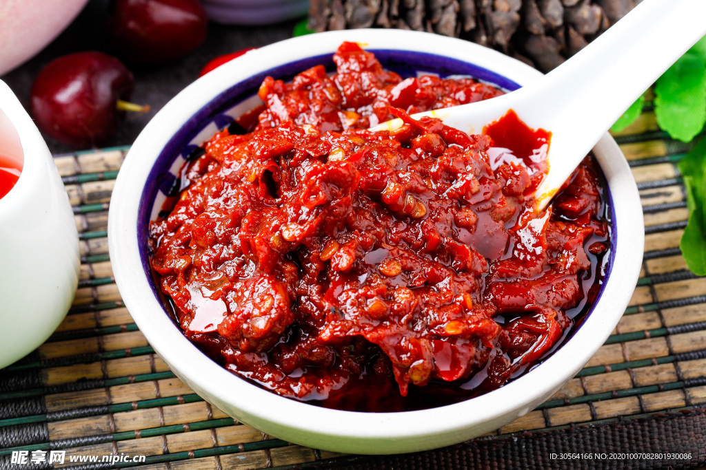 辣椒酱美食食材背景海报素材