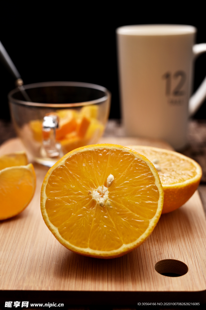 鲜橙水果果实背景海报素材