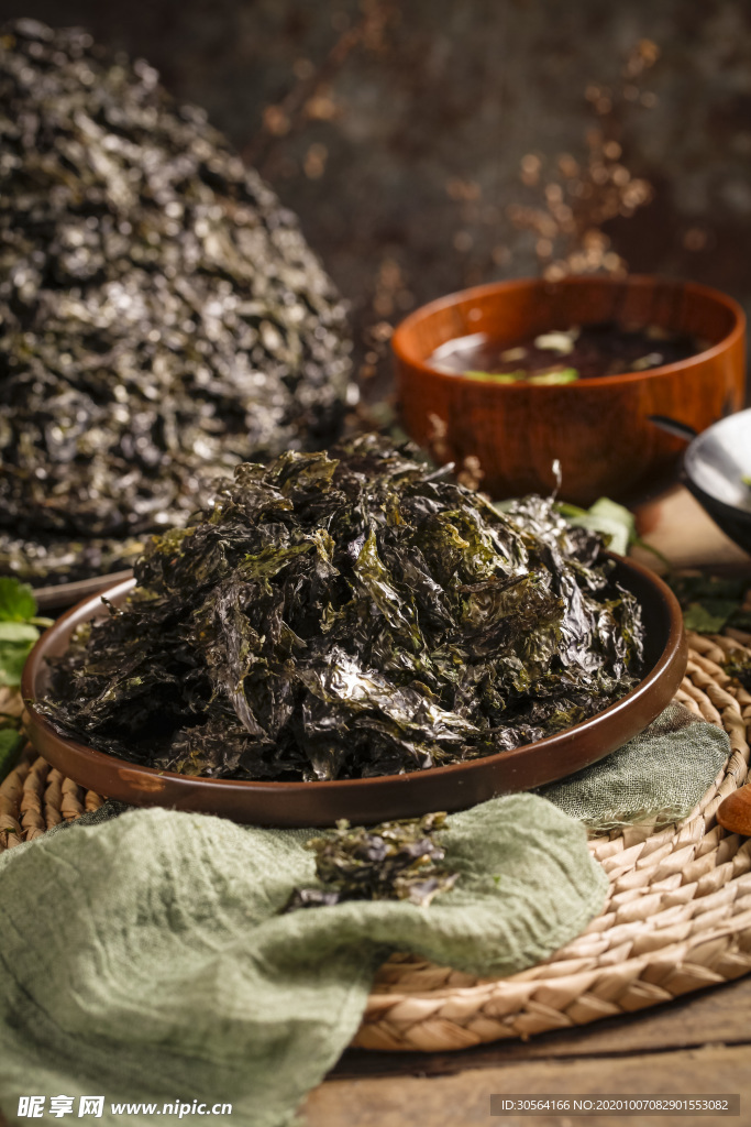 紫菜配菜食材背景海报素材