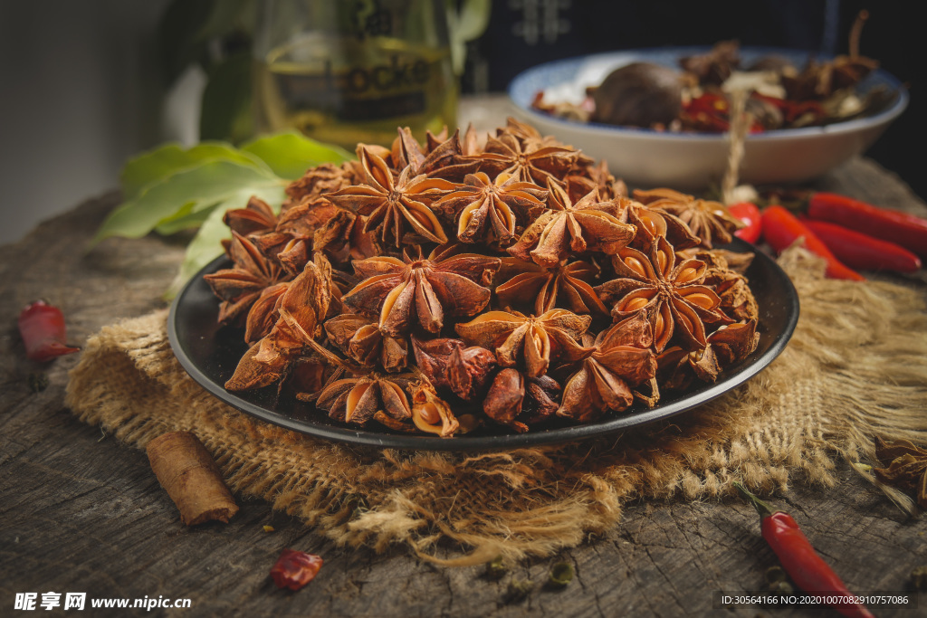 八角食材配料背景海报素材