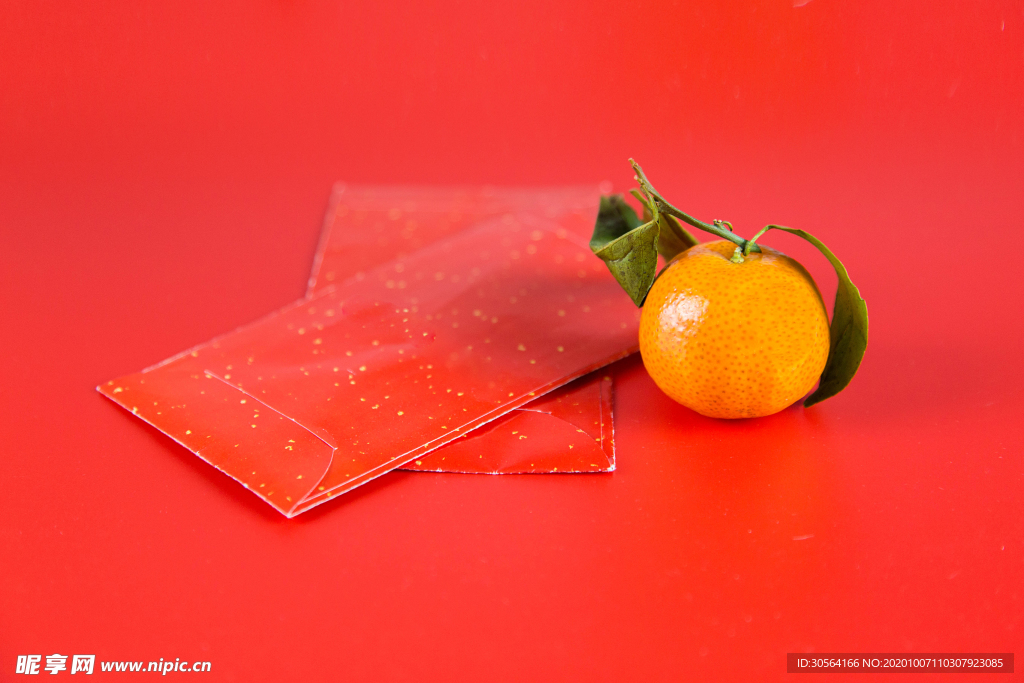 新年橙子红包寓意背景海报素材