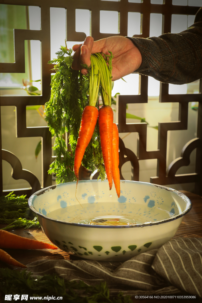 红璎萝卜食材养生背景海报素材