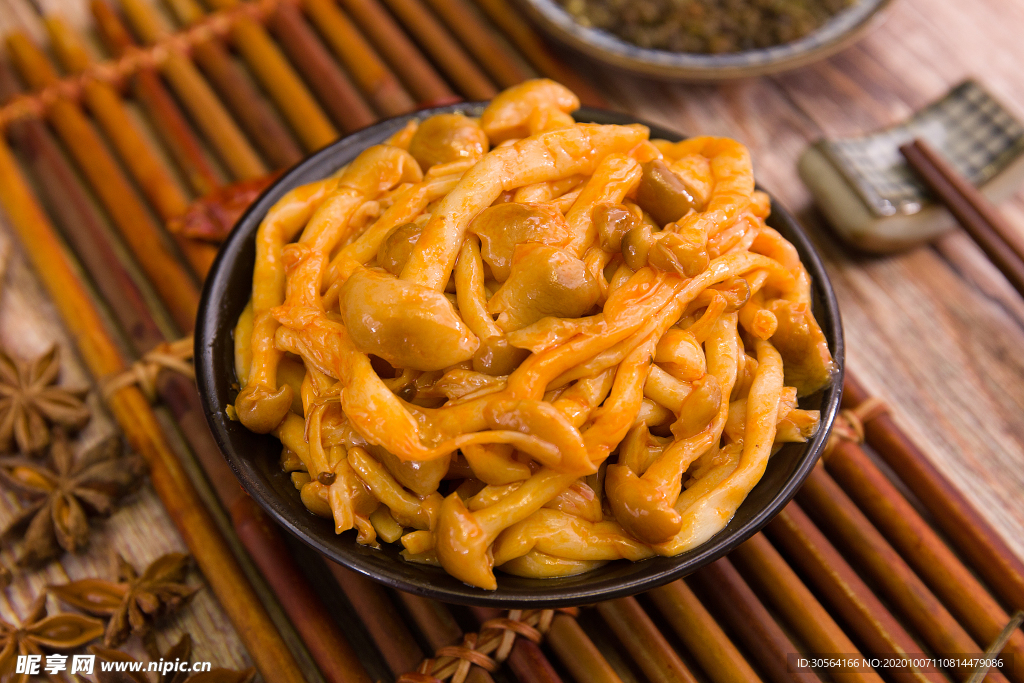 蘑菇凉菜配料背景海报素材