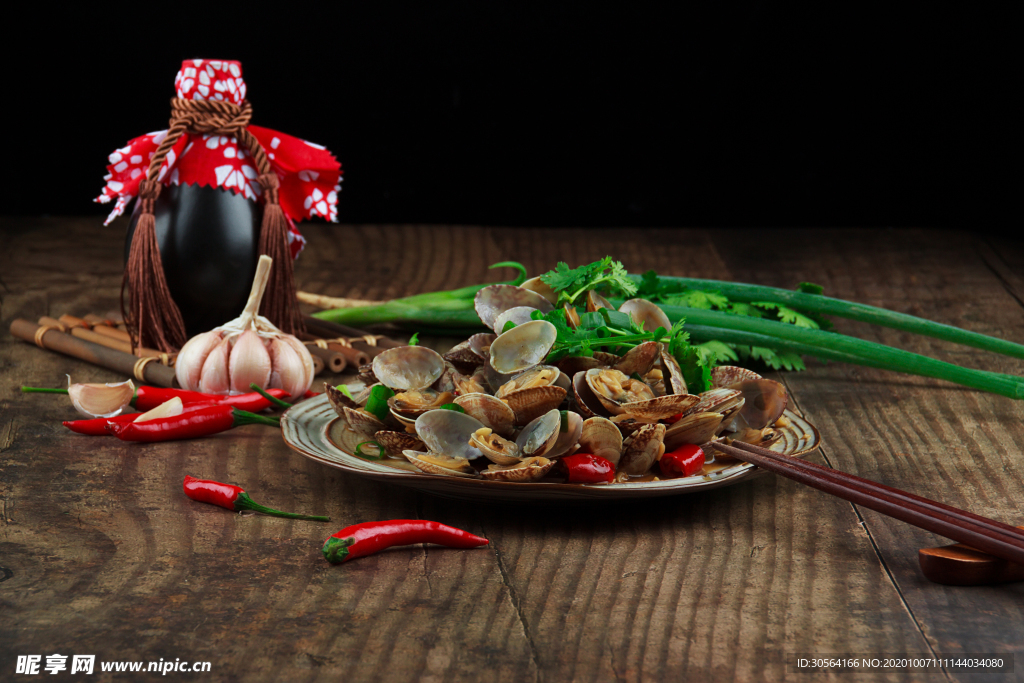爆炒花甲食材美食背景海报素材