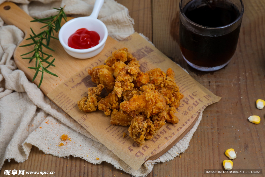 炸鸡零食美食背景海报素材