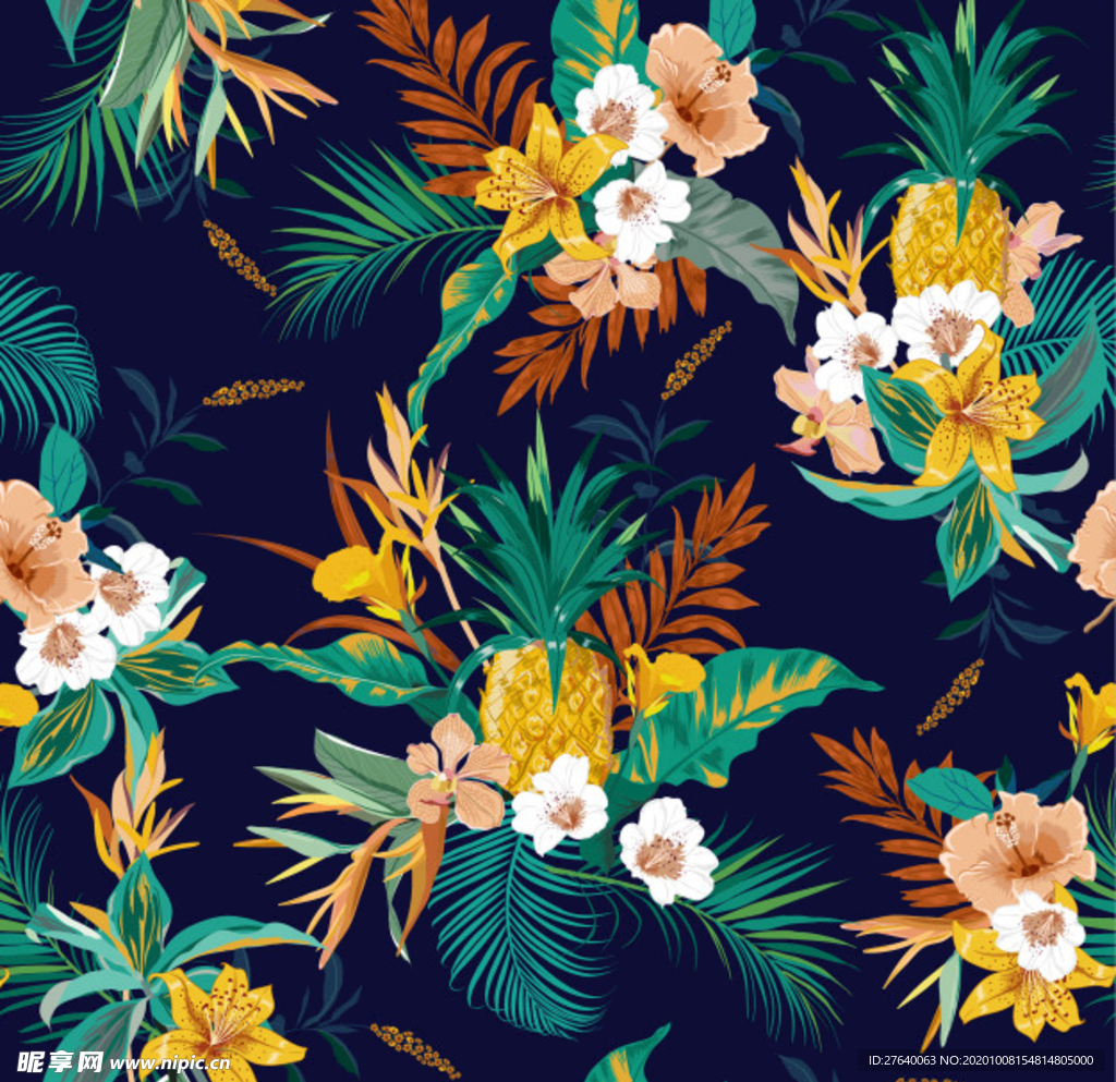 小清新花纹背景底纹图片