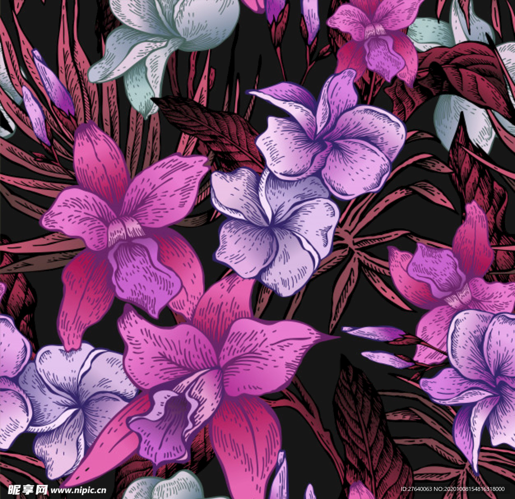 小清新花纹背景底纹图片