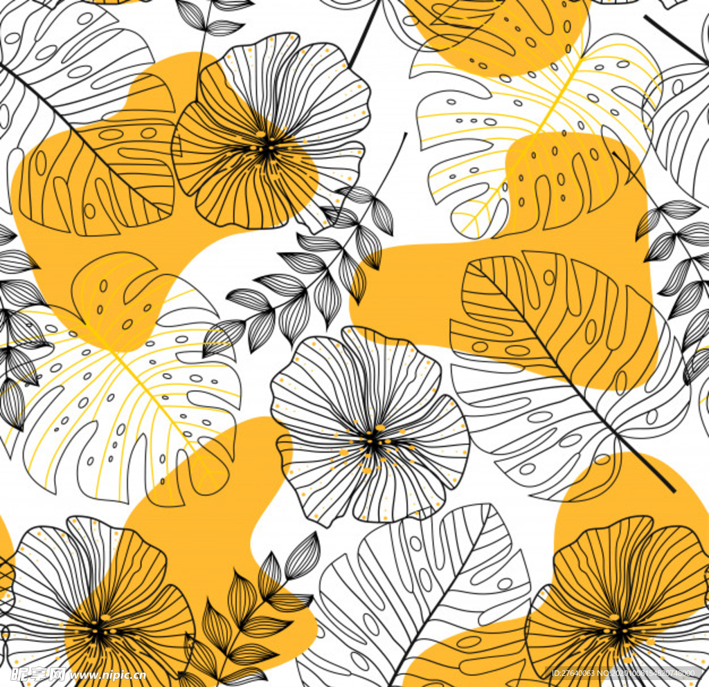 小清新花纹背景底纹图片