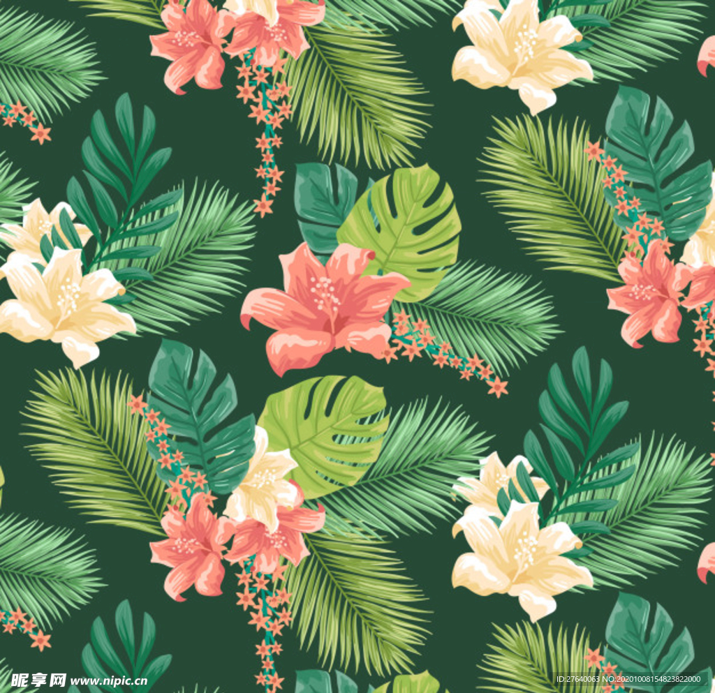 小清新花纹背景底纹图片