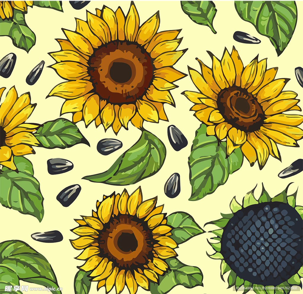 向日葵花纹背景